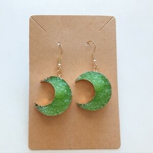 Fashion Jewelry Green Moon Earrings